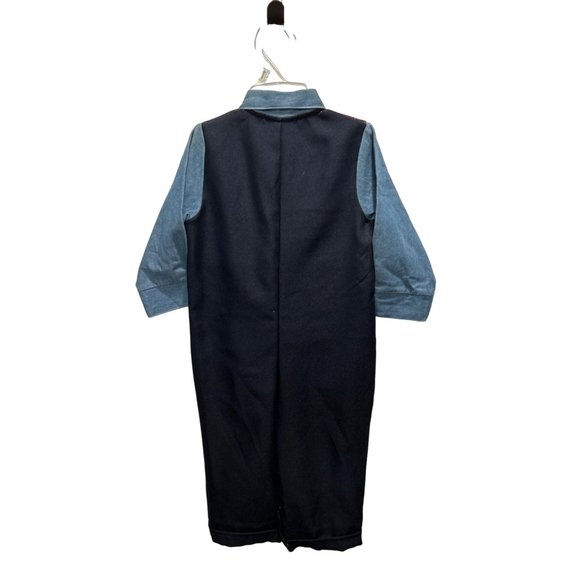 Boys 1 Piece Outfit - Navy‎ Blue, Light Blue, & Red Plaid - Size 24 M - Picture 2 of 8